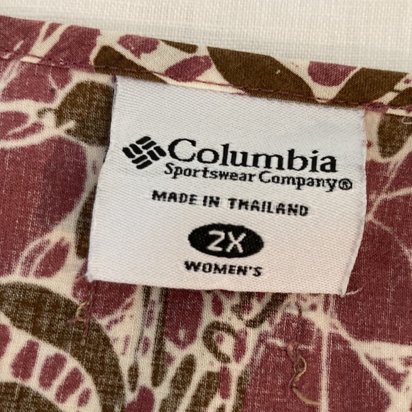 Columbia blouse cotton palm tree mauve 2X - Picture 10 of 17
